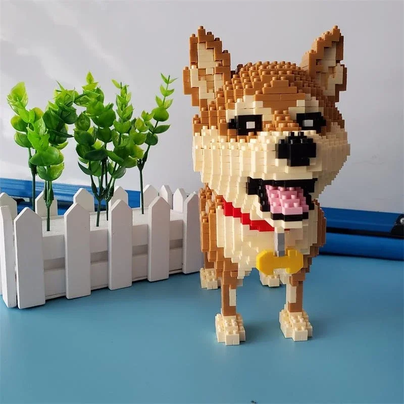 Mini décennie s de Construction en Plastique pour Fille, Briques de Chien Shiba Inu Mignon, Jouets, Bouledogue, Dessin Animé, JIJI, Chat, Figurines de Vente aux enchères, Cadeaux