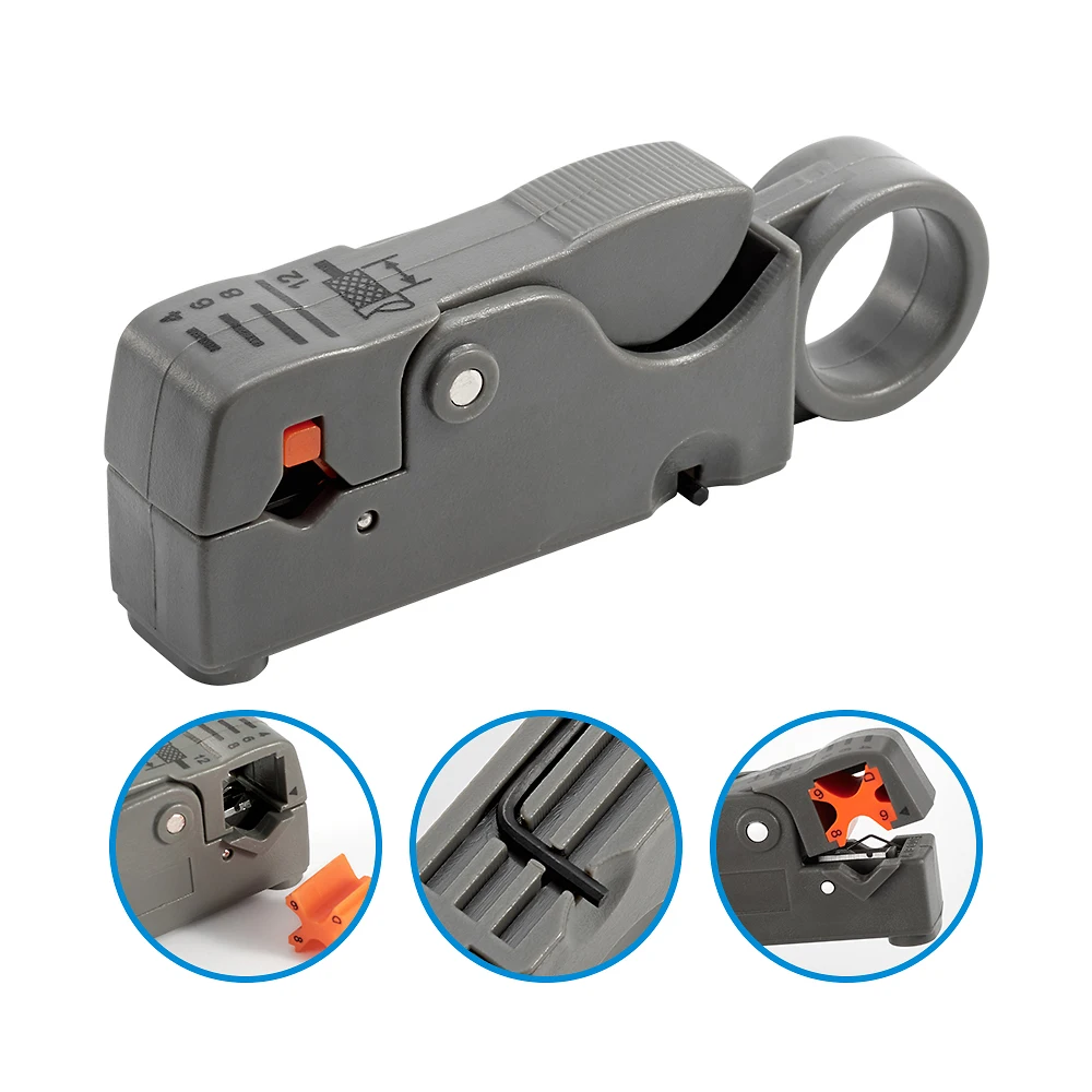 Coaxial Cable Stripper Rusty Wire  Cable Tool Wire Stripper Stainless Steel Hex Wrench Accessories Insulation Straight Pipe