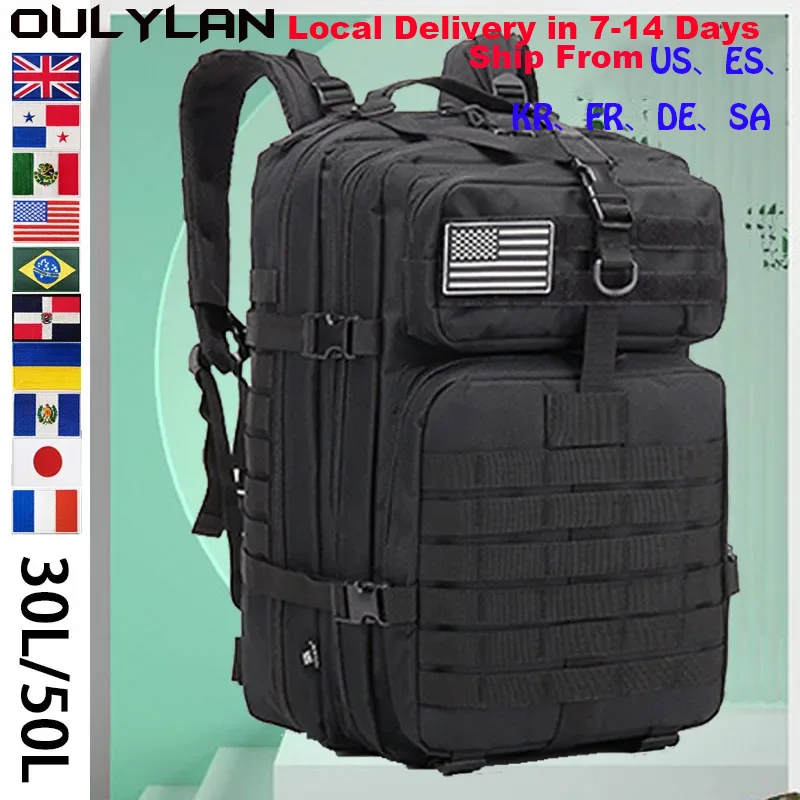 Oulylan Capacity Assault Backpack Men 50L/30L Large Pack Camping Hunting Trekking Rucksacks Hiking Backpacks