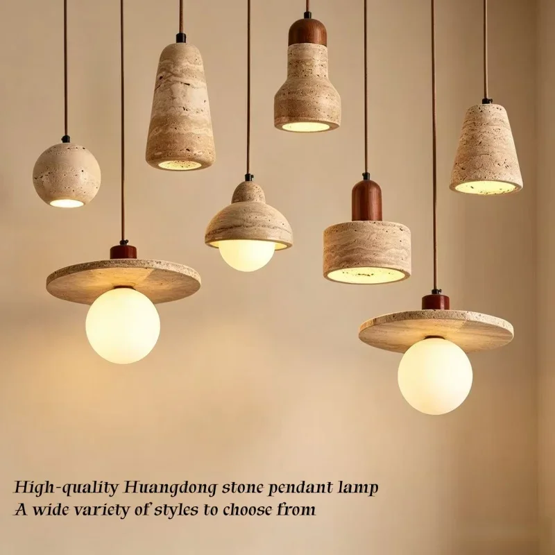 TechHPModern Yellow Cave Stone Bedside Pendant Light Bedroom Corridor Living Room Background Wall