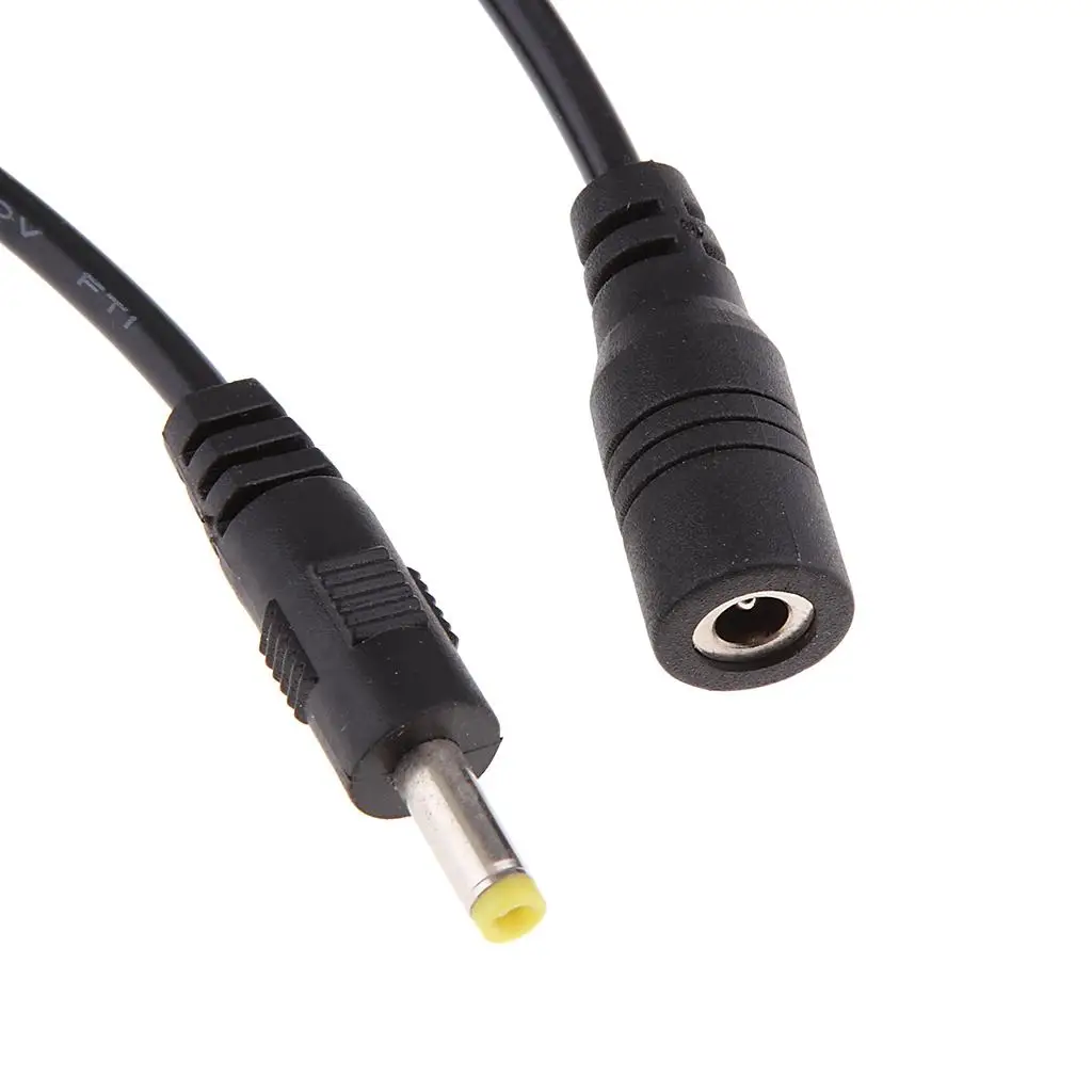 Black Plastic DC Power Adapter Cable 4.0x1.7mm Male to Female Power Cord for Router Security System
