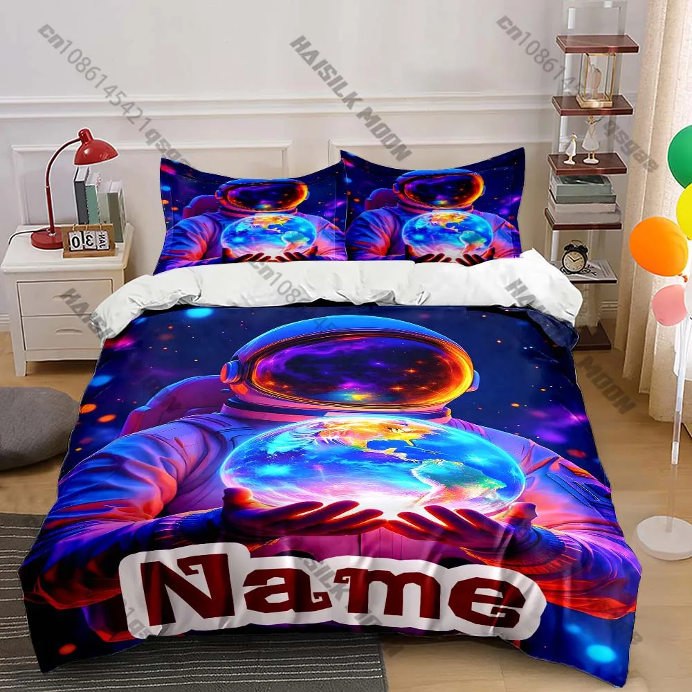 

Astronaut Print Bedding Set Duvet Cover 1 Duvet Cover 2 Pillowcases Adult and Kids Bedding Set Luxury