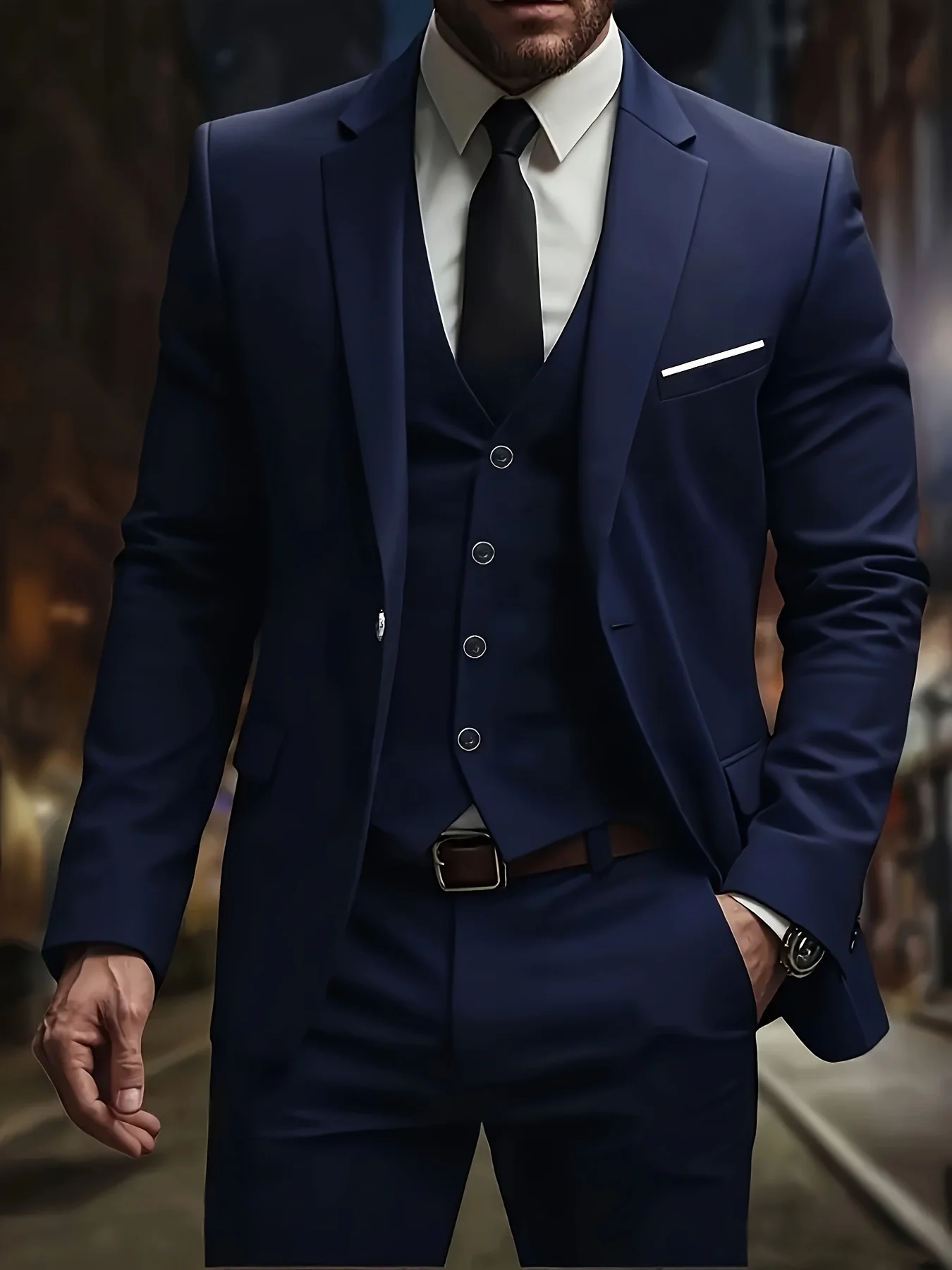 

[Business Suit]Men's 3pcs Classic Suit - Versatile Wear for Prom Nights, New Year’s Eve Galas & Diplomatic Events