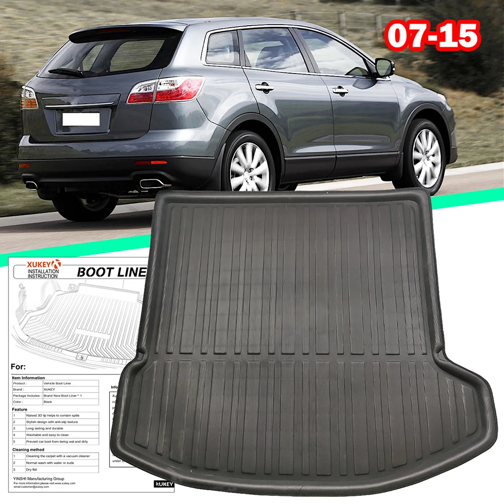 For Mazda CX-9 CX9 2007 - 2015 Heavy Duty Rear Cargo Floor Mat Boot Liner Trunk Tray Carpet 2008 2009 2010 2011 2012 2013 2014