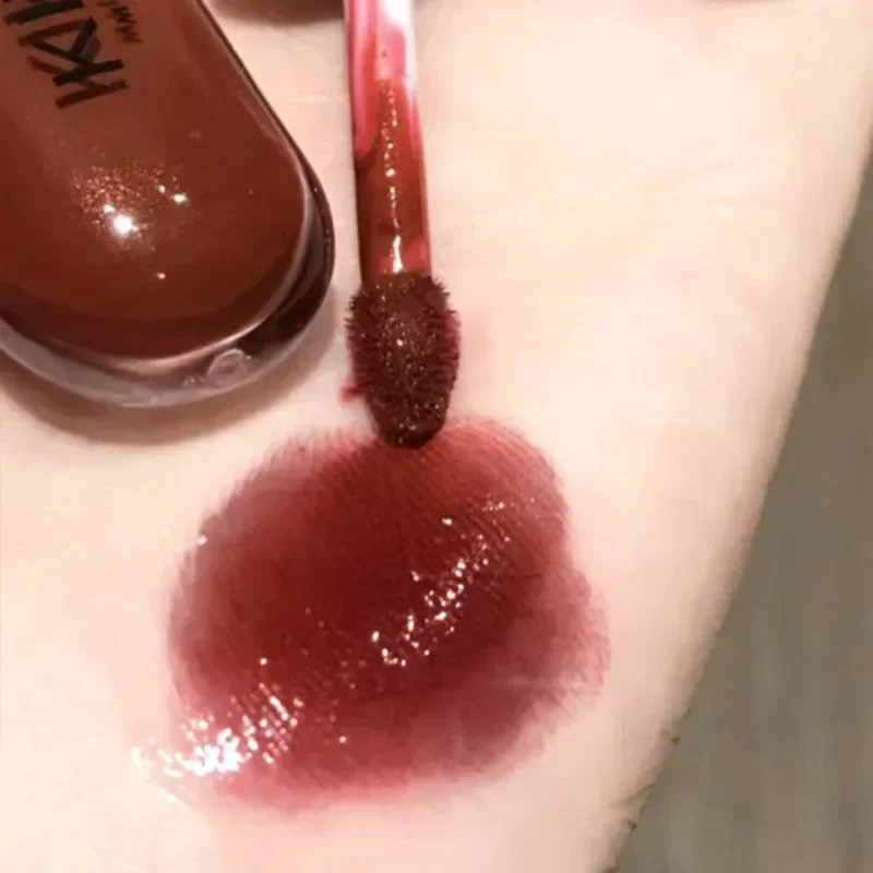 Lip Gloss ilimitado com cabeça dupla, não-desbotamento, duradouro, esmalte transparente, hidratante, cuidado dos lábios, 5 cores