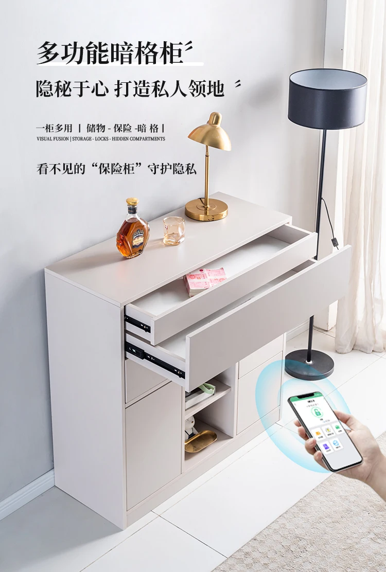 Concealed Locker Multifunctional Concealed Drawer Side Cabinet Household Storage Dark Layer Concealed Safe Middle Cabinet