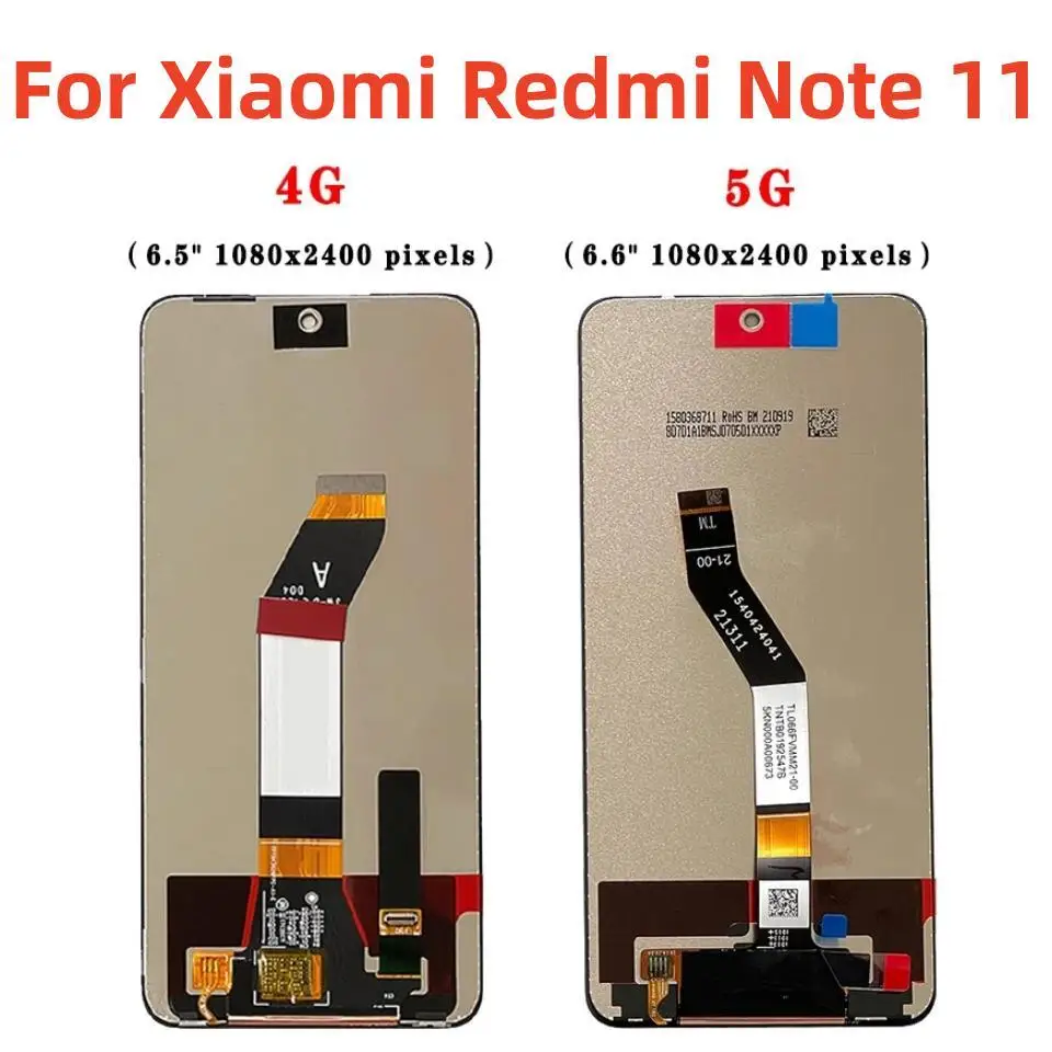 

Оригинальный сенсорный ЖК-дисплей 6,5 дюйма для Xiaomi Redmi Note 11, Note 11T, с рамкой