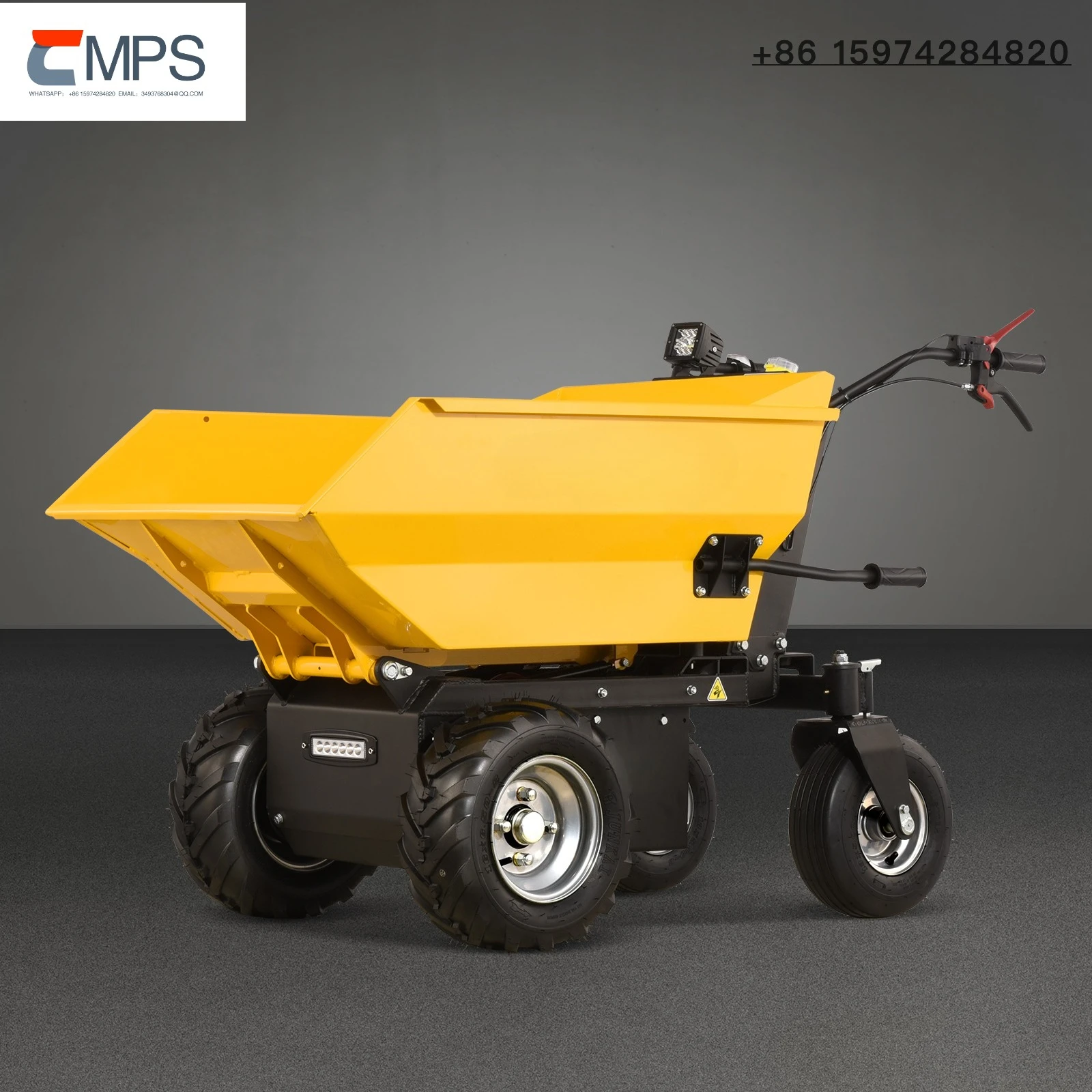 Chinese Mini Dumper 500kg Loading 4 Wheel Battery Farm  Electric Power Barrow Motor Wheelbarrow