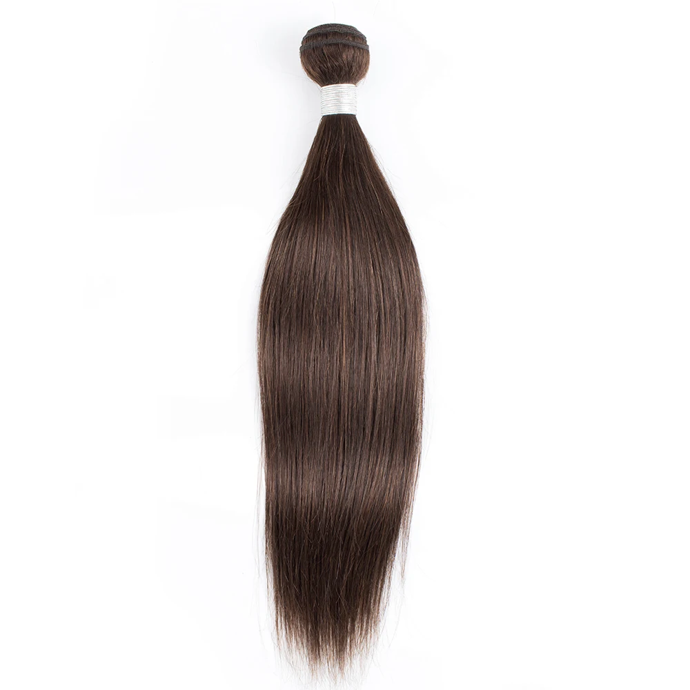 Color #2 Darkest Brown 3 Bundles 300g/Lot Remy Indian Human Hair Wefts Straight No Shedding Extensions Gemlong