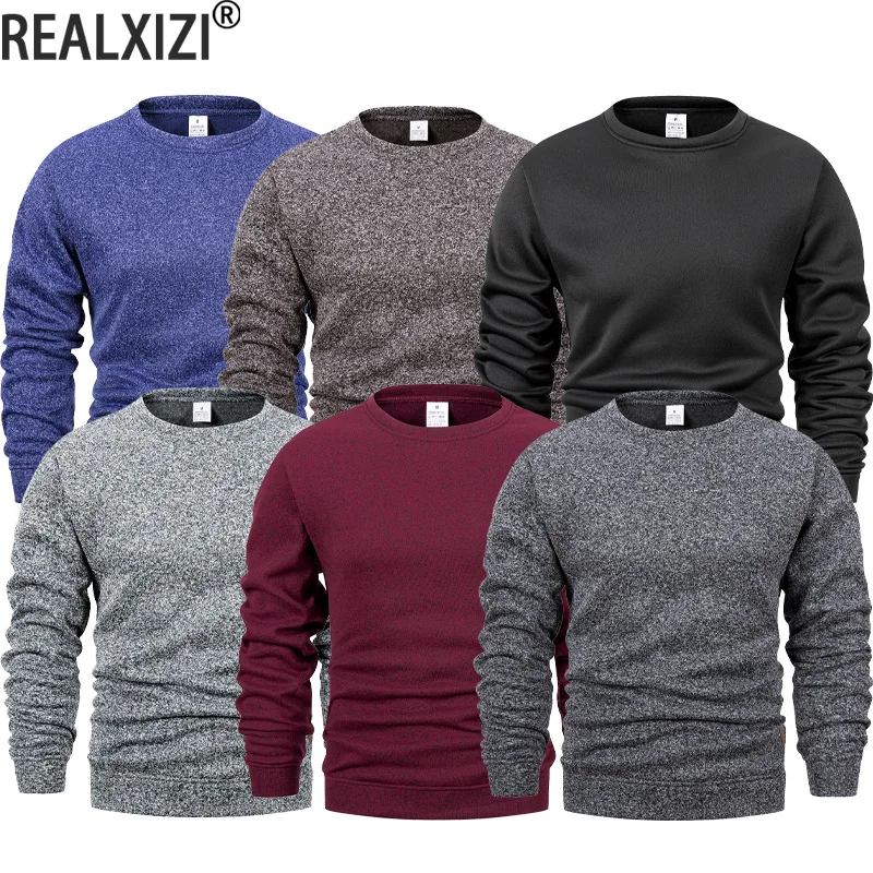 

Мужские свитшоты с круглым вырезом 2026: однотонные, повседневные, для активного отдыха, с длинным рукавом, пуловеры, спортивная одежда для мужчин