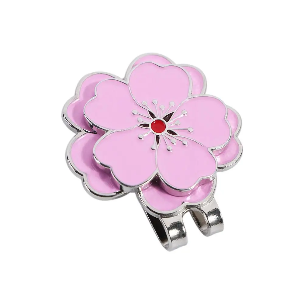 

Cap Clip Aiming Tool Magnetic Accessories Ball Position Mark Pink Flower Golf Hat Clip Golf Putting Alignment Hat Marker