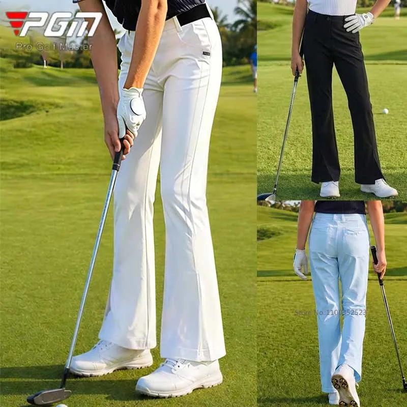 Pgm Golf Pants for Teenage Girls High Waist Flared Sweatpants Kids Waterproof Slim Casual Sports Trouser Soft Elastic Golf Pants