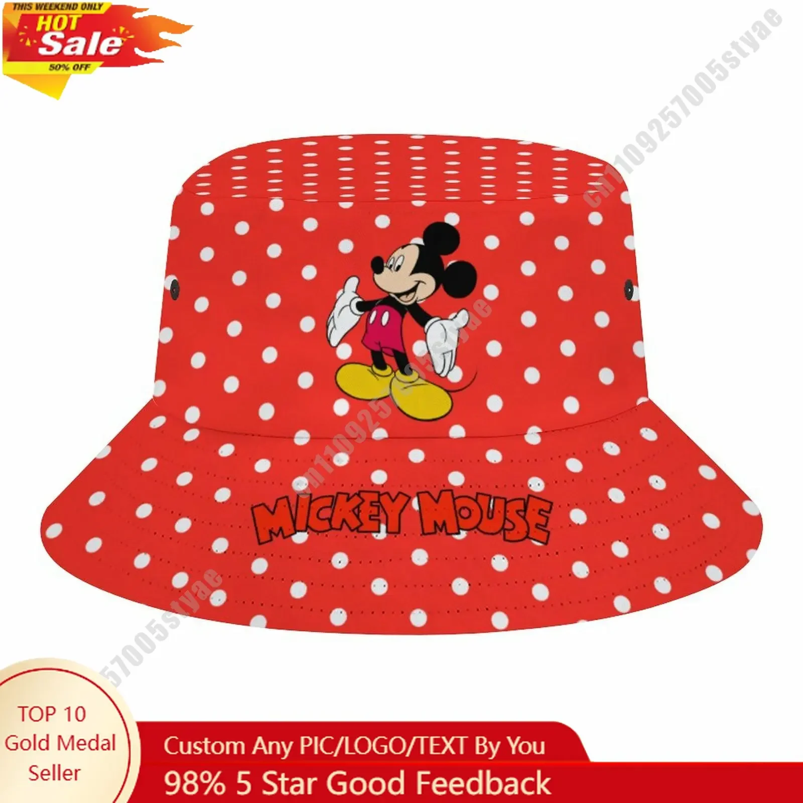 

Mickey Mouse Bucket Cap Disney Cartoon DIY Custom Your Graphic Design Fisherman Hat Holidays Gift Sun Protection Fashion Hat