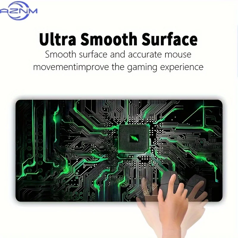 Technological Design Thickened Enlarged Gaming Mouse Pad - Soft Natural Rubber Non-Slip Surface, Perfect Edge Locking for Comput