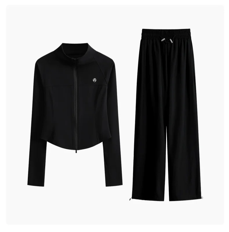 DRUR Two Piece Running Pants Set for Women Tracksuit 2 Piece Workout Jacket With Sweatpants Sets Loungewear Fall Street Style
