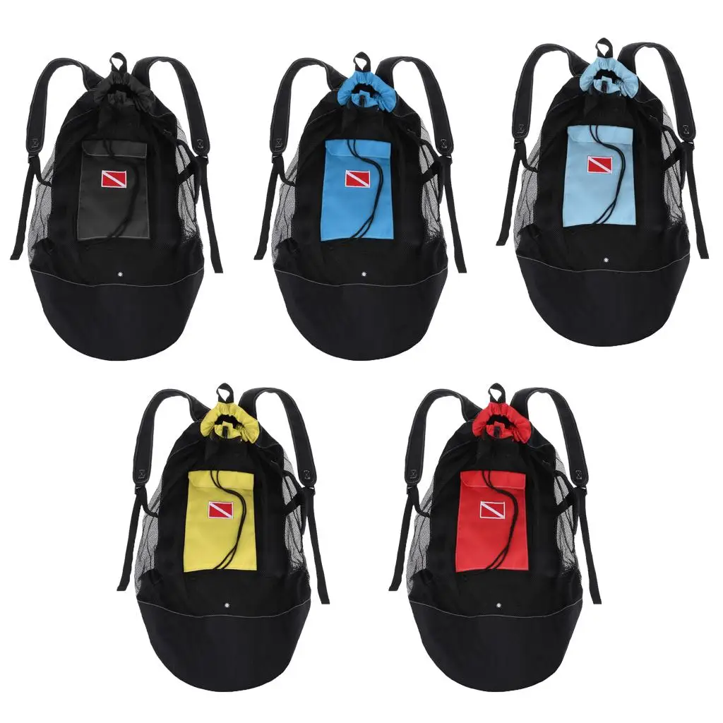 

Heavy Duty Scuba Diving Mesh Backpack 80L Quick Dry Daypack for Swimming and Underwater Equipment Snorkel Fins Holder