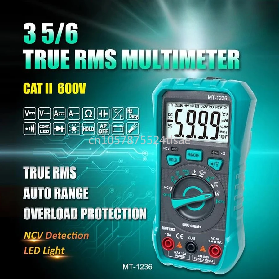 Digital High-precision MT-1236 Small Digital Display Anti-burn Multi-function Universal Meter Electrician Anti-burn