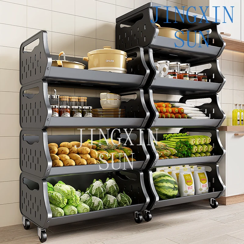 Kitchen rack, multi-functional vegetable basket, removable storage of fruits
