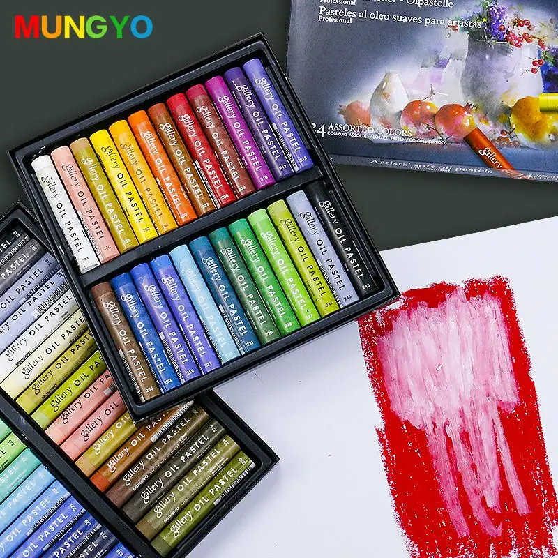 Imagem -04 - Mungyo-professional Pastel Óleo Macio Crayons Cor Pesada Desenho Papelaria Artigos de Arte Cera Seca Alta Qualidade 12 Cores 24 Cores 48 Cores