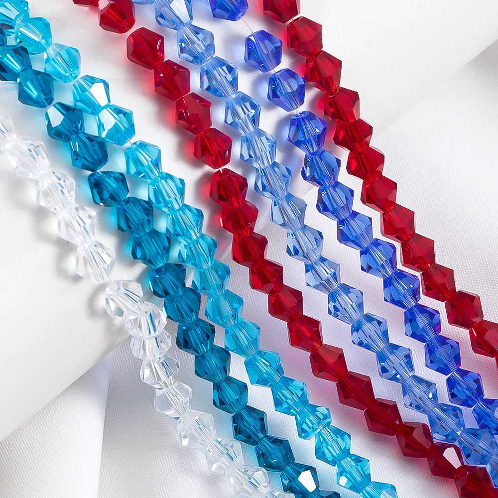 3/4/5/6mm Glass Rhombus Beads Pointed Beads for DIY Bracelets Hair Accessories Shoes Clothing and Jewelry Supplies