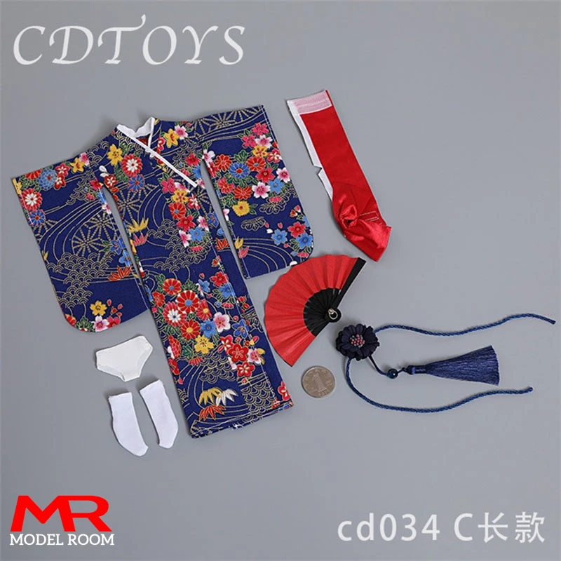 cdtoys cd034 1/6 Female Printed Kimono Japanese Bathrobe Clothes Model Fit 12'' Soldier Action Figure Body Dolls