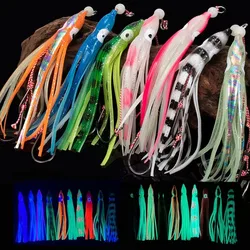 1PC Soft Bait 12cm Inchiku Assist Hooks With Squid Skirts 11#13# Jig Octopus Squid Snapper Jigs Hook Fishing Accessories