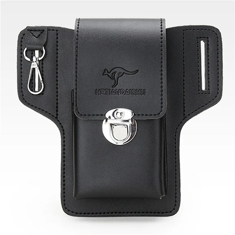 Phone Belt Bag For Men Bags Cell Phone Loop Holster Phone Pouch Wallet High Quality Multifunctional PU Leather Phone Case