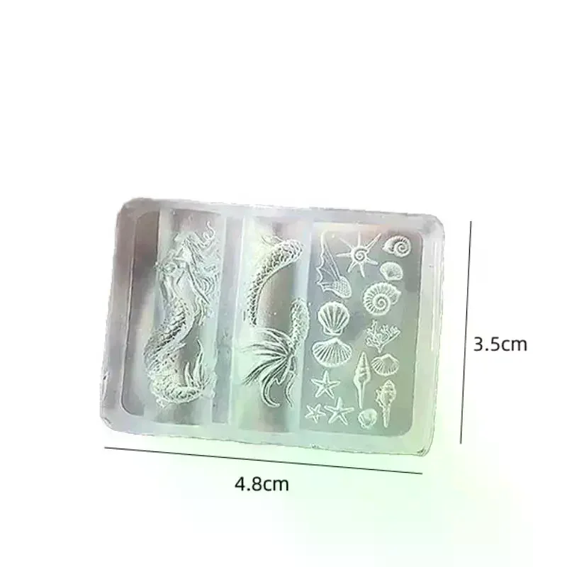 Ocean Series 3D Silicone Nail Mold Mermaid Starfish Shell Nails Art Carving Templates Manicure Design Tool DIY Nail Art Decor