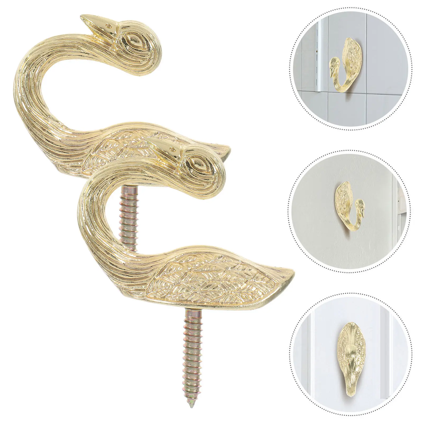 2Pcs Metal Curtain Hooks Zinc Alloy Sturdy Drapery Hooks for Curtains Shower Bath Curtains European Style Wall Tiebacks