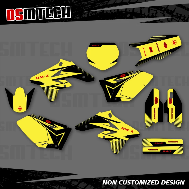 

DSMTECH для SUZUKI RMZ 250 2007 2008 2009, графические наклейки, наклейки для мотоцикла, фон, индивидуальный номер, имя 001