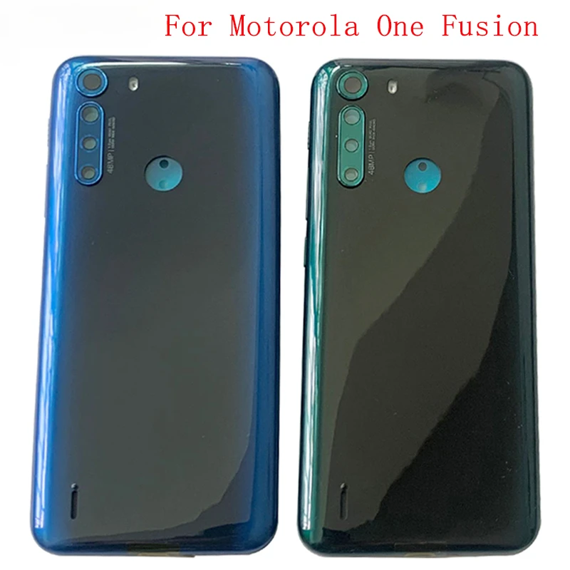 Battery Cover Rear Door Housing Back Case For Motorola Moto One Fusion XT2073-2 Battery Cover with Camera Lens Replacement Parts