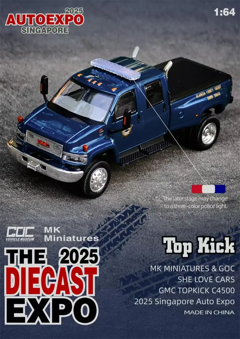 

MK Miniatures & GOC 1:64 GMC TOP KICK PICK UP POLICE TRUCK Blue Limited499 Литая под давлением модель автомобиля