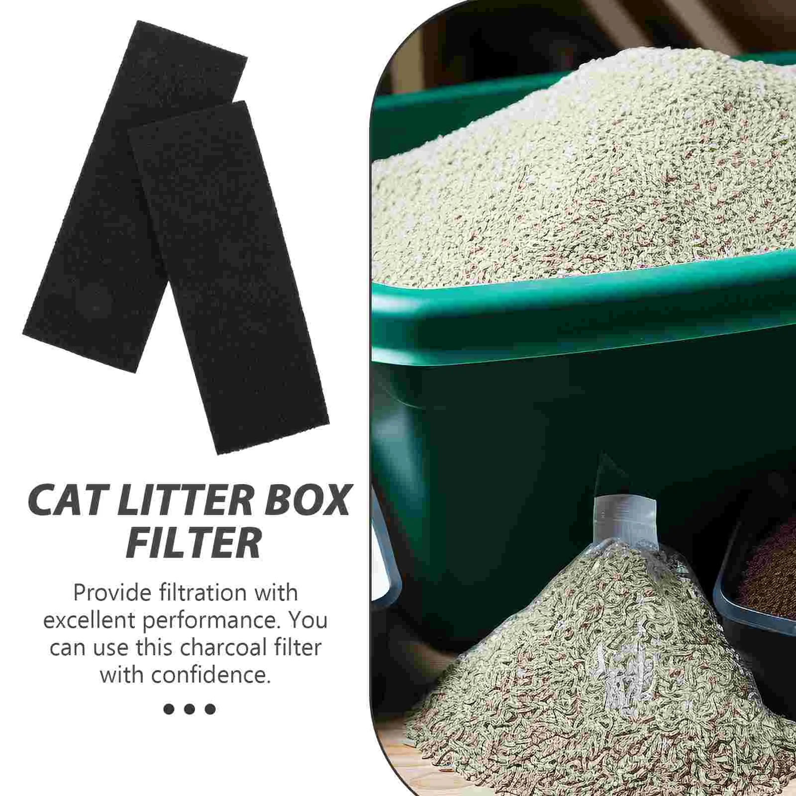 2 Pcs Cat Litter Box Filter Cotton Portable Filters The Sponge Replacements Pad Activated Carbon Smell Accessory