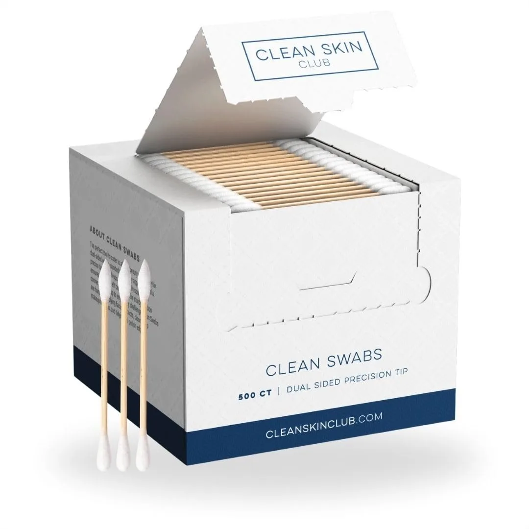 

Clean Swabs 500ct Biodegradable Organic Cotton & Bamboo for Makeup and Nail Polish Touch-ups
