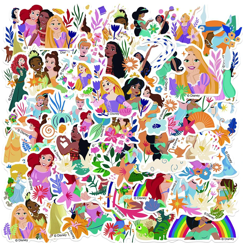 10/30/50pcs Disney Princess Anime Graffiti Stickers Kawaii Girls Cartoon Snow White Frozen Decoration Decal DIY Stationery Phone