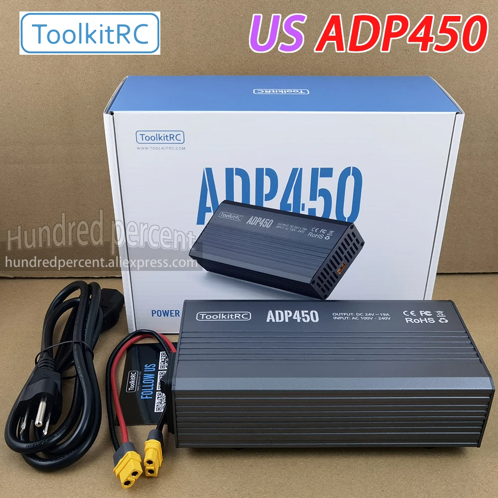 ToolkitRC ADP450 voedingsadapter 450W, uitgang 24V19A, model speelgoedladeraccessoire, geschikt voor DC-lader M8D M9 M6D M7 M8P