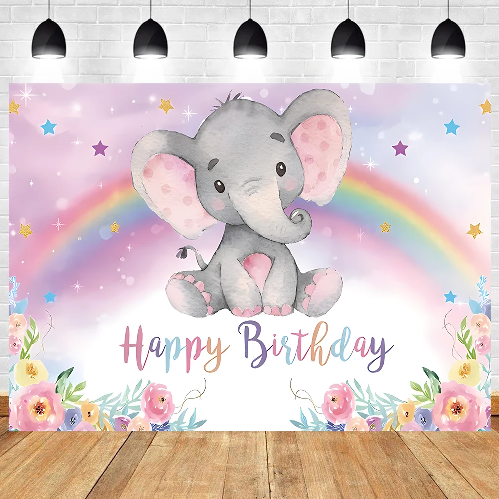 Elephant Baby Shower Theme Gender Reveal Birthday Party Vinyl Background  Newborn Baby Shower Decor Supplies