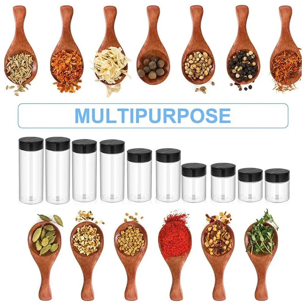 1/20x Transparent Seasoning Jars Salt Pepper Shaker Bottles Spice Condiment Storage Boxes Powder Storage Container Kitchen Tools