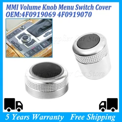 For Audi A6 C6 S6 Allroad Q7 A8 S8 Multimedia MMI Volume Knob Rotary Button Switch Setting Navigation Main Menu Switch Cover