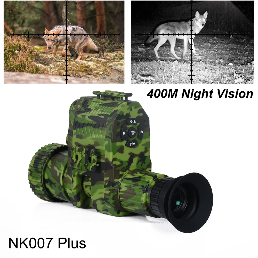 NK007 Plus Night Vision Scope Camera for Riflescope Hunting Optical Sight Monocular HD1080P Video Photo Record Laser Infrared IR