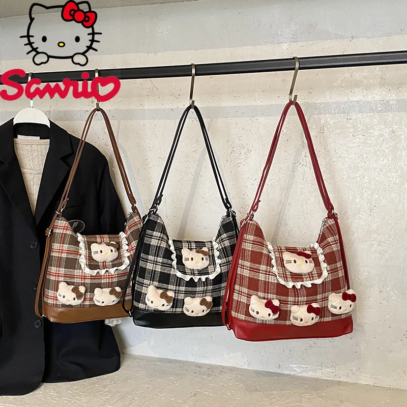 

Hello Kitty 2026, новая женская сумка, модная высококачественная сумка для девочек, милая универсальная женская сумка для покупок и хранения с героями мультфильмов