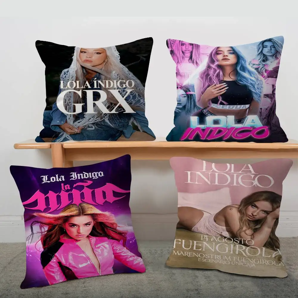 Music Singer L-lola Indigo Maple Design Cushion Cover Happy Autumn Harvest decor Holiday Decorati Pillow Cover