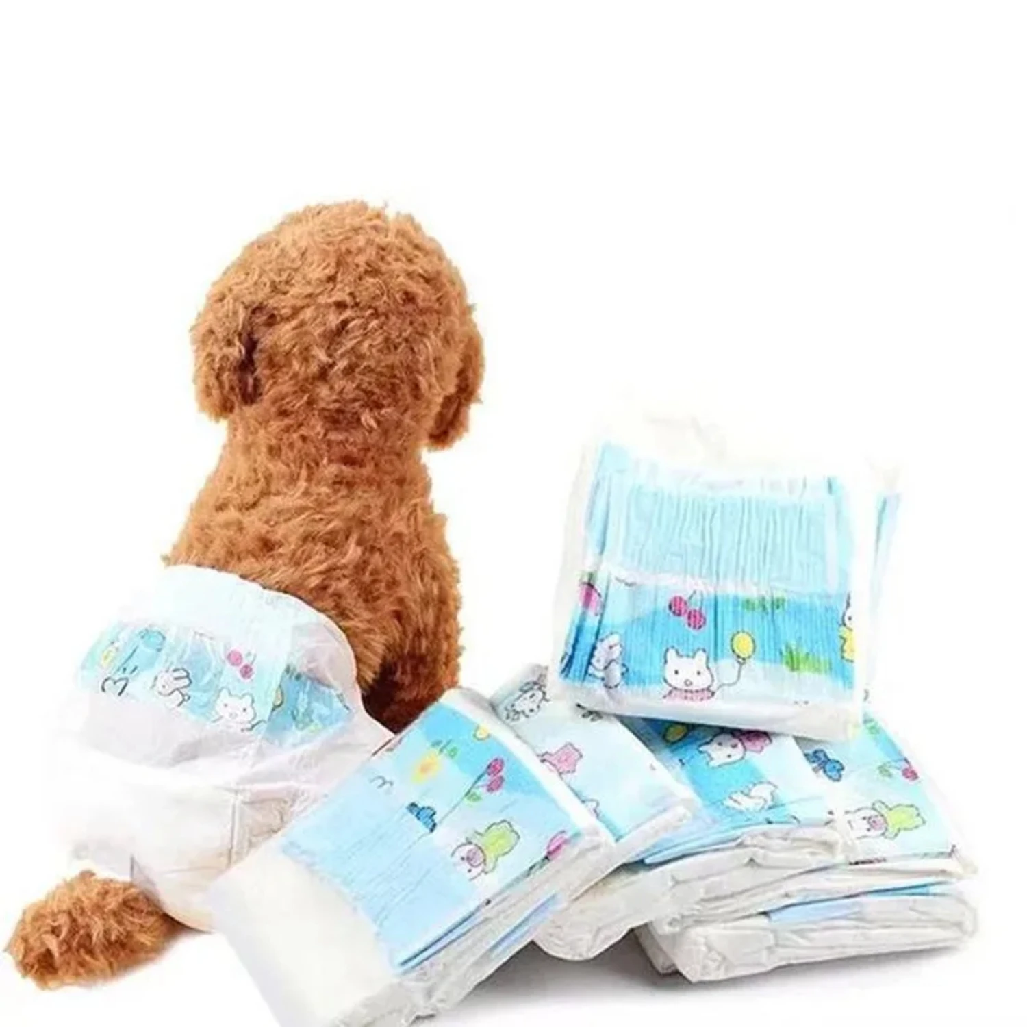 Maximum Protection and Comfort Super Absorbent and Comfortable Disposable Teddy Pet Diapers - 10 Pack Designed for Leakproof Nap