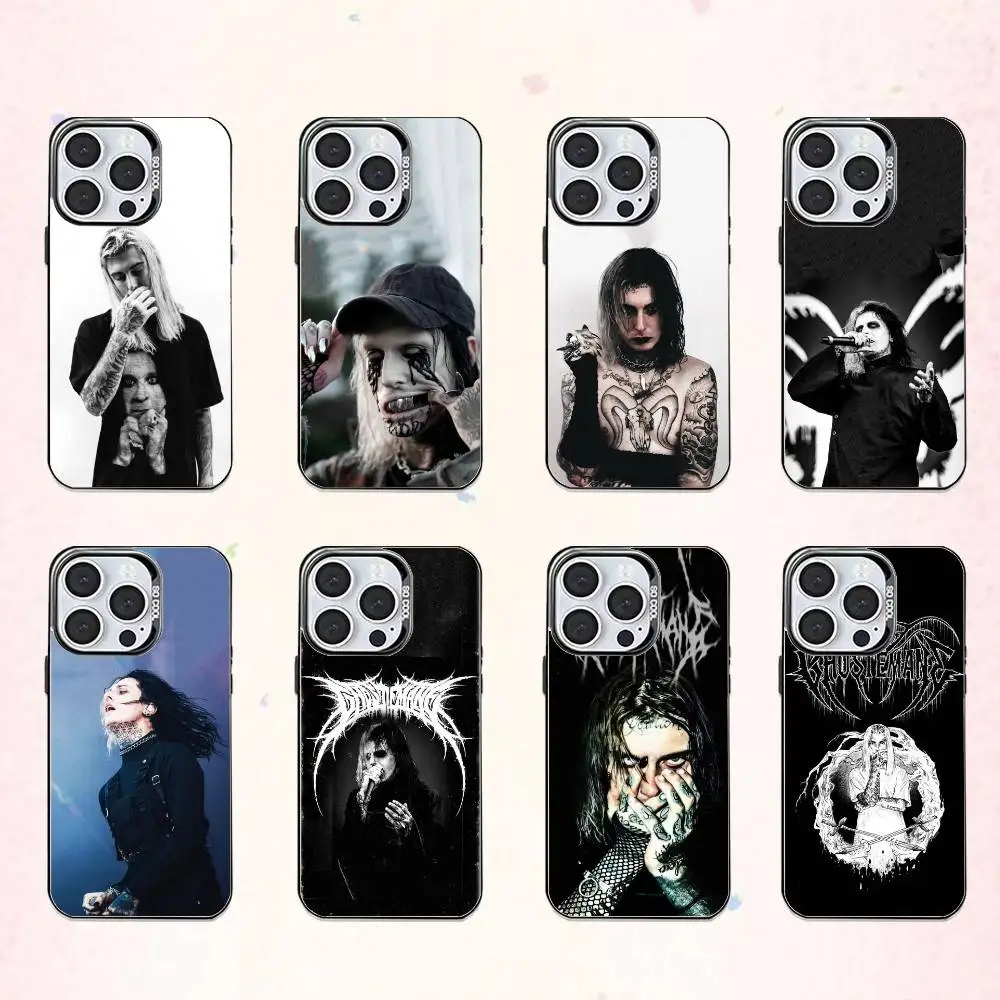 

G-Ghostemane R-Rapper Trap Metal Phone Case For iPhone17,16,15,14,13,12,11 Plus,Pro Max Colored Silver Plated Inside Cover