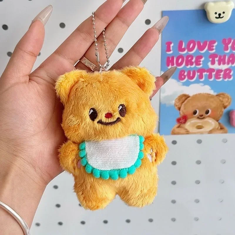 2pcs Cartoon Cute Jointed Butter Bear Plush Doll Pendant Cotton Soft Pendant Cute Bear Stuffed Animals Keychain Birthday Gift