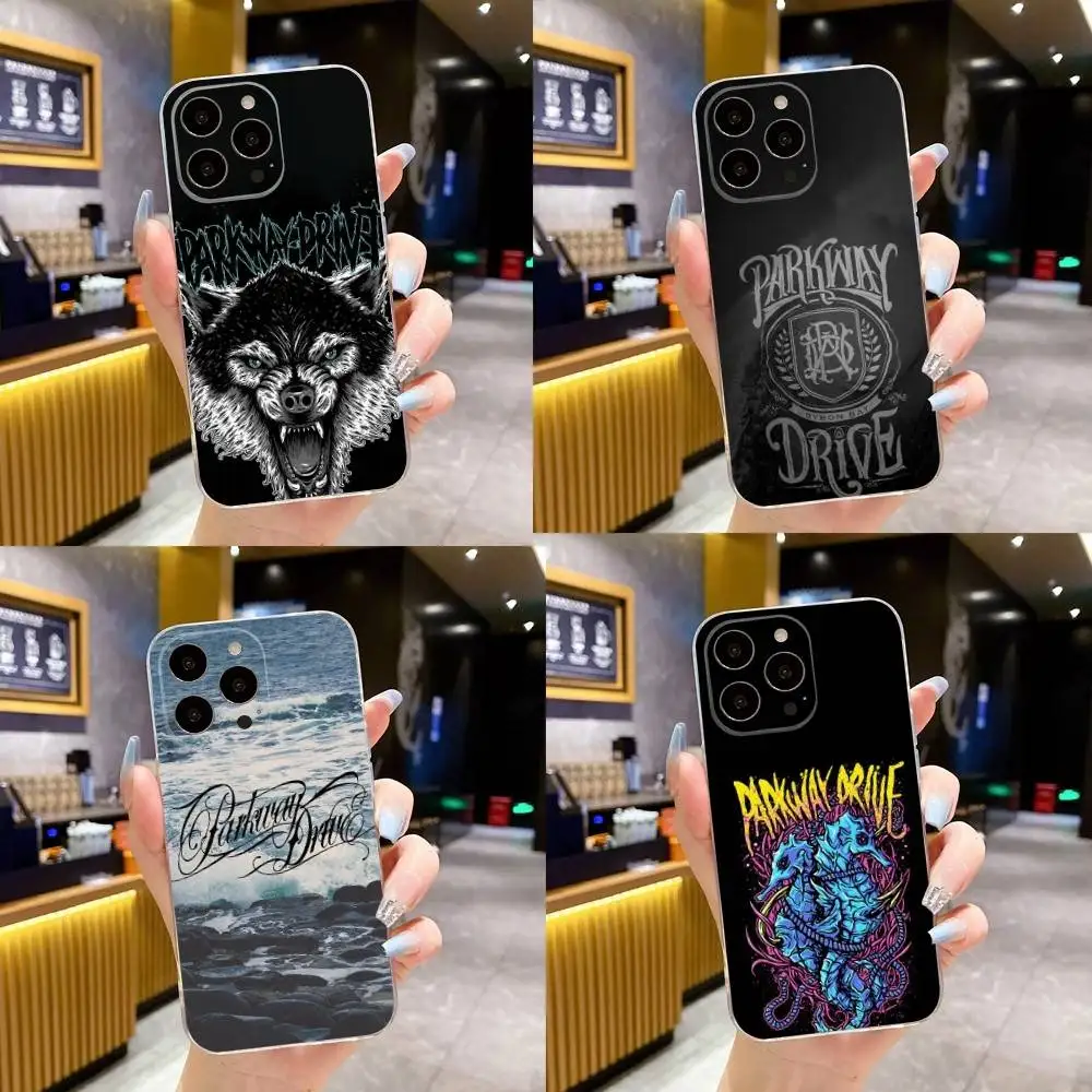 

P-Parkway Drive Phone Case For iPhone 16,15,14,13,12,11 Plus,Pro,Max,XR,XS,X,7,8 Plus,SE,Mini Transparent Soft Cover