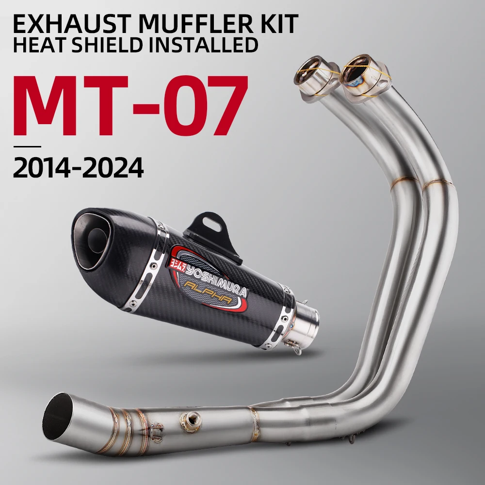 

Motorcycle Full sc Exhaust System with yoshimura alpha Muffler Pipe For Yamaha MT07 FZ07 MT-07 FZ-07 MT 07 XSR700 2014 - 2024