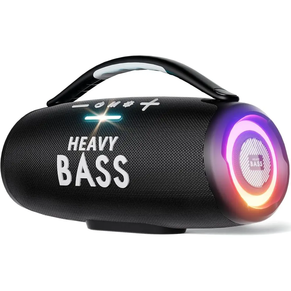 

Powerful 80W Bluetooth Speaker with Deep Bass, 20H Playtime, IPX6 Waterproof, Dual Pairing for Home, Party, Travel