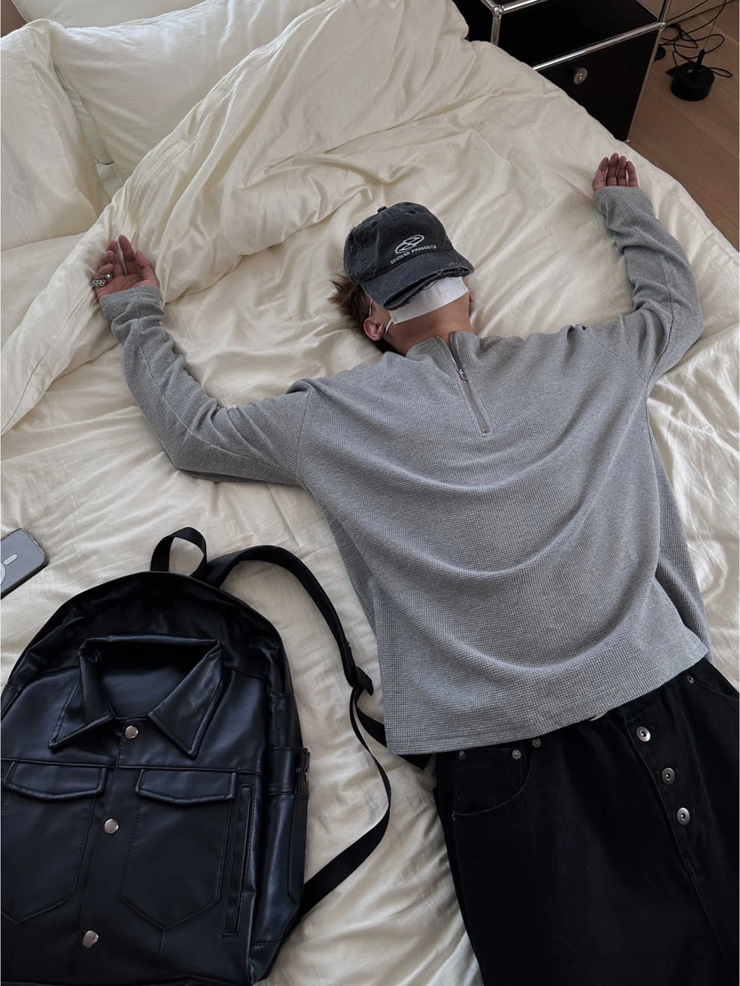 

American Sle f Zipper Long Sve T-irt Men's Overhead Sweatirt Design Sense Cool Inner Wear Base irt Polyester Co...