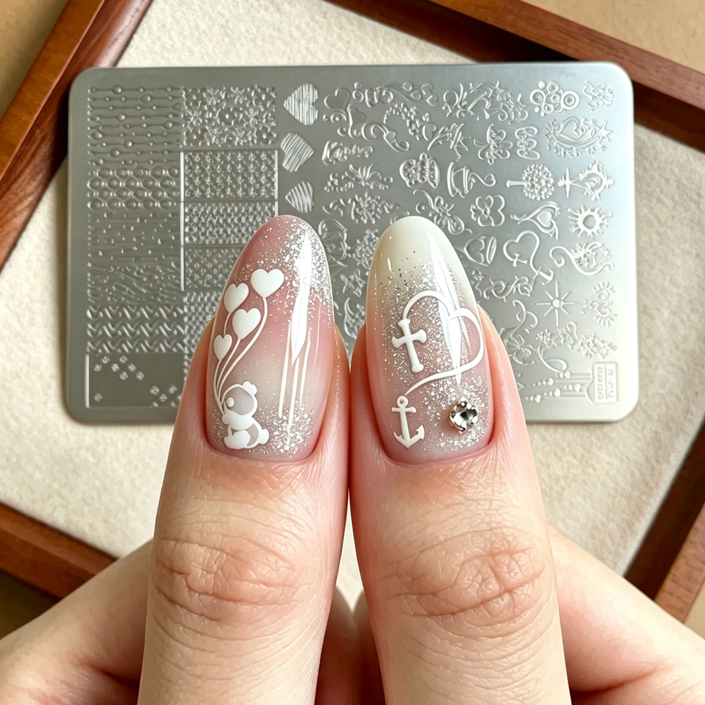 XMQ NAIL ART STAMPING PLATES HEARTS TEMPLATES ANGLE IMAGEPLATES